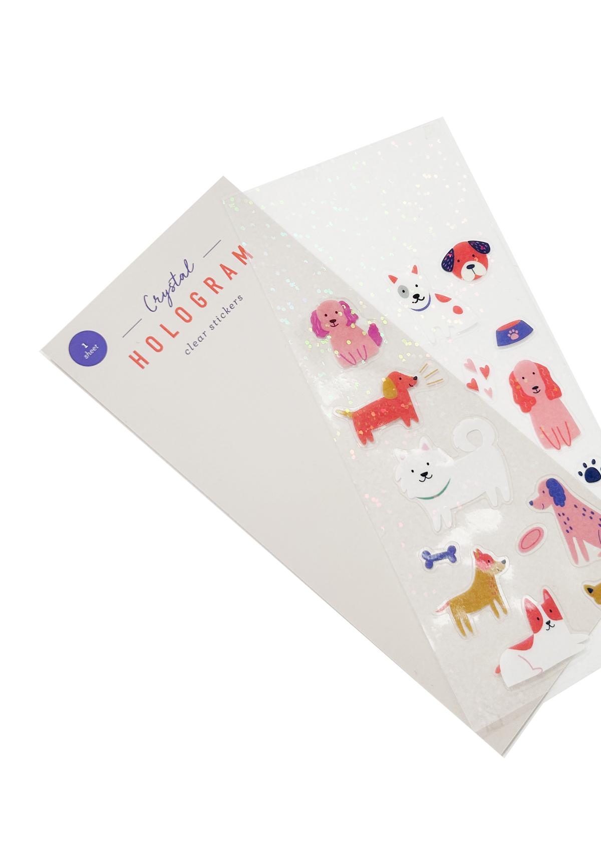 Dogs Crystal Hologram Clear Stickers Girl of All Work