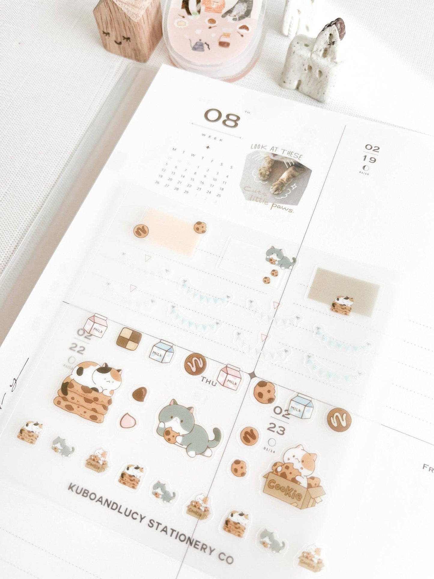 Cute Cats & Dog PET Sticker Sheet Kuboandlucy Stationery Co