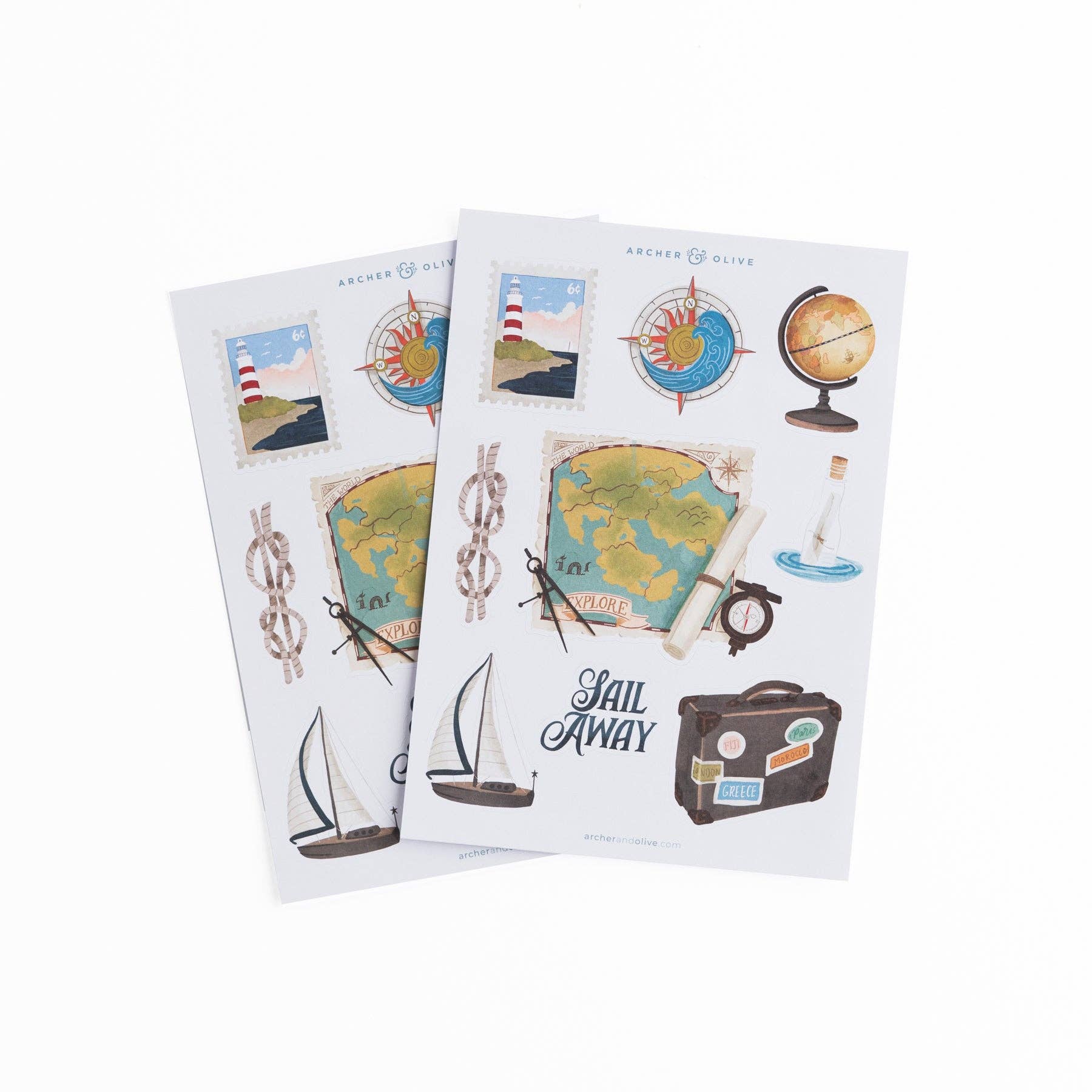 Compass Sticker Sheet by Archer & Olive Archer and Olive