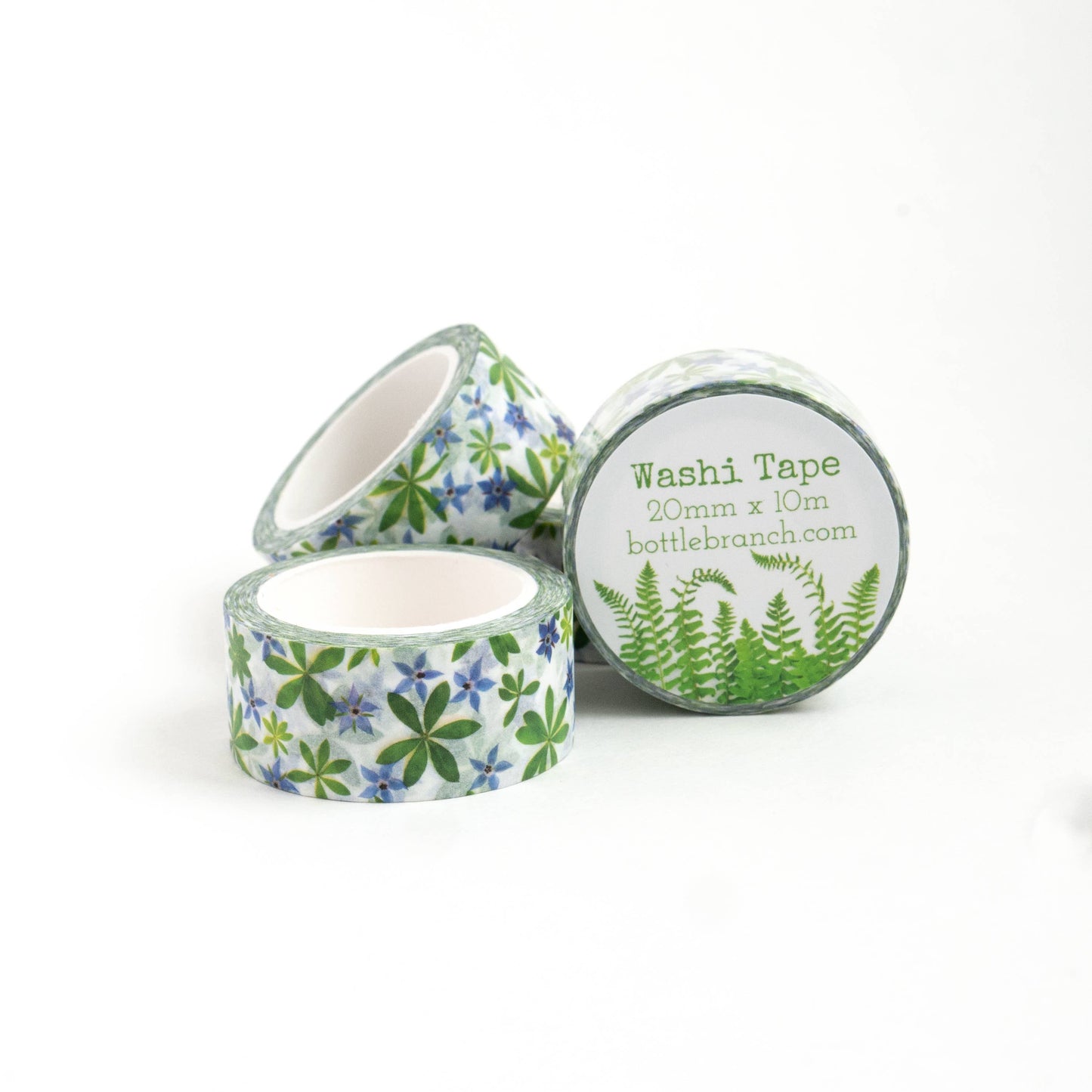Washi Tape -  Blue borage flowers Bottle Branch