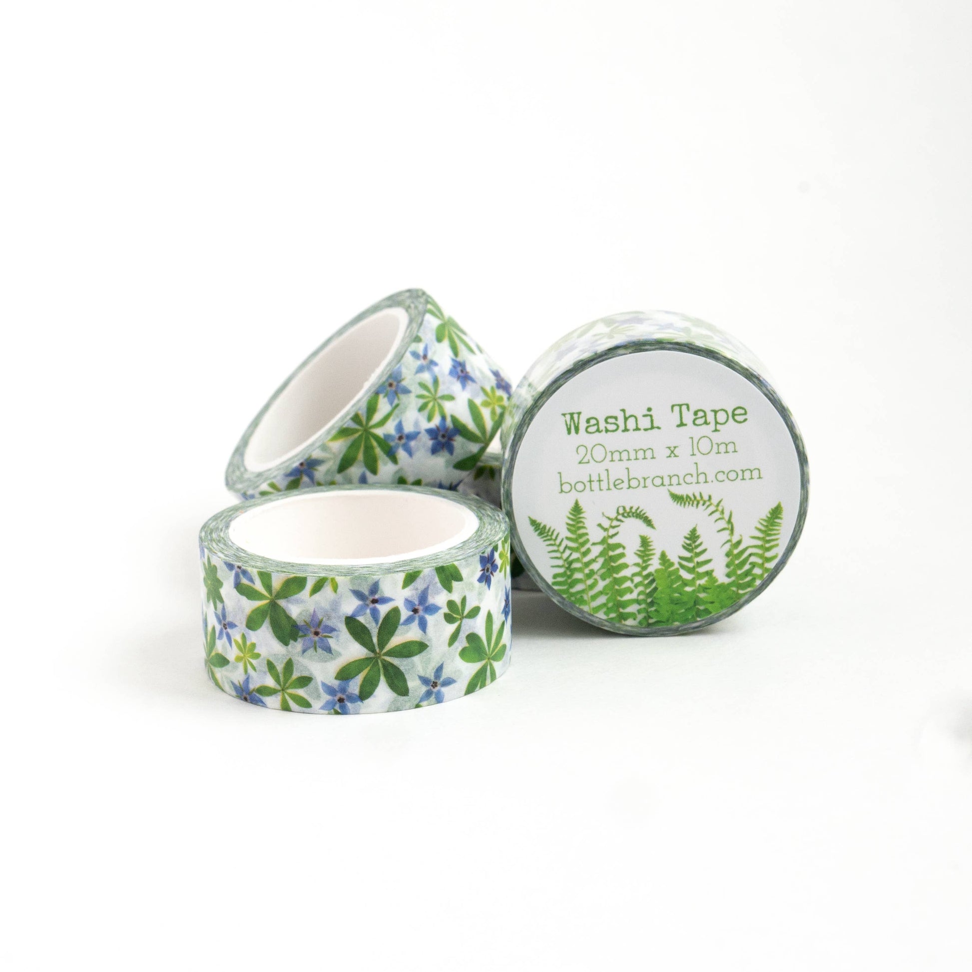 Washi Tape -  Blue borage flowers Bottle Branch