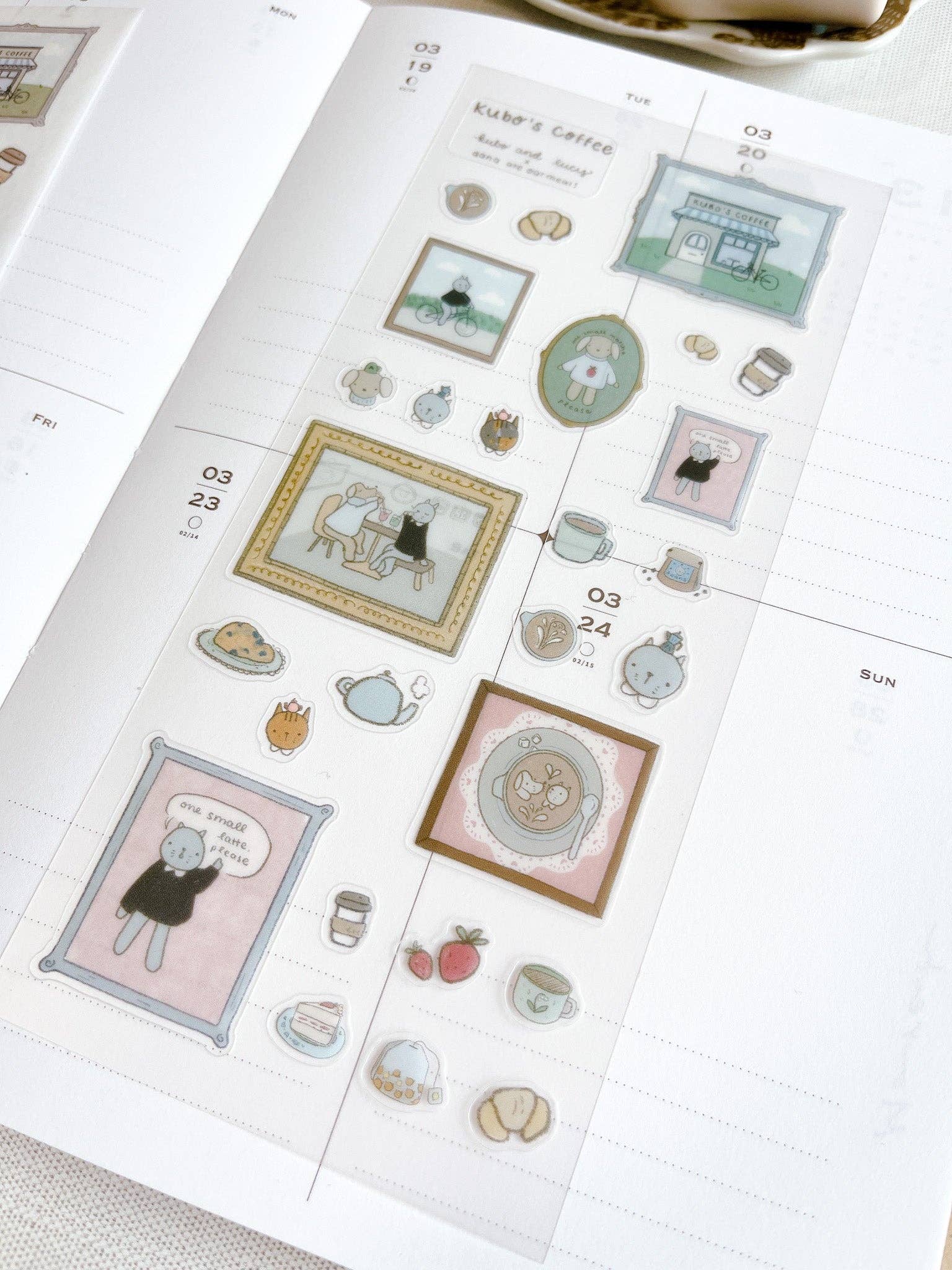 Kuboandlucy x Dana Ate Oatmeal Kubo Cafe Sticker Sheet Kuboandlucy Stationery Co