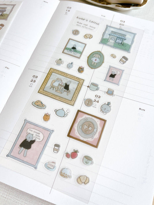 Kuboandlucy x Dana Ate Oatmeal Kubo Cafe Sticker Sheet Kuboandlucy Stationery Co