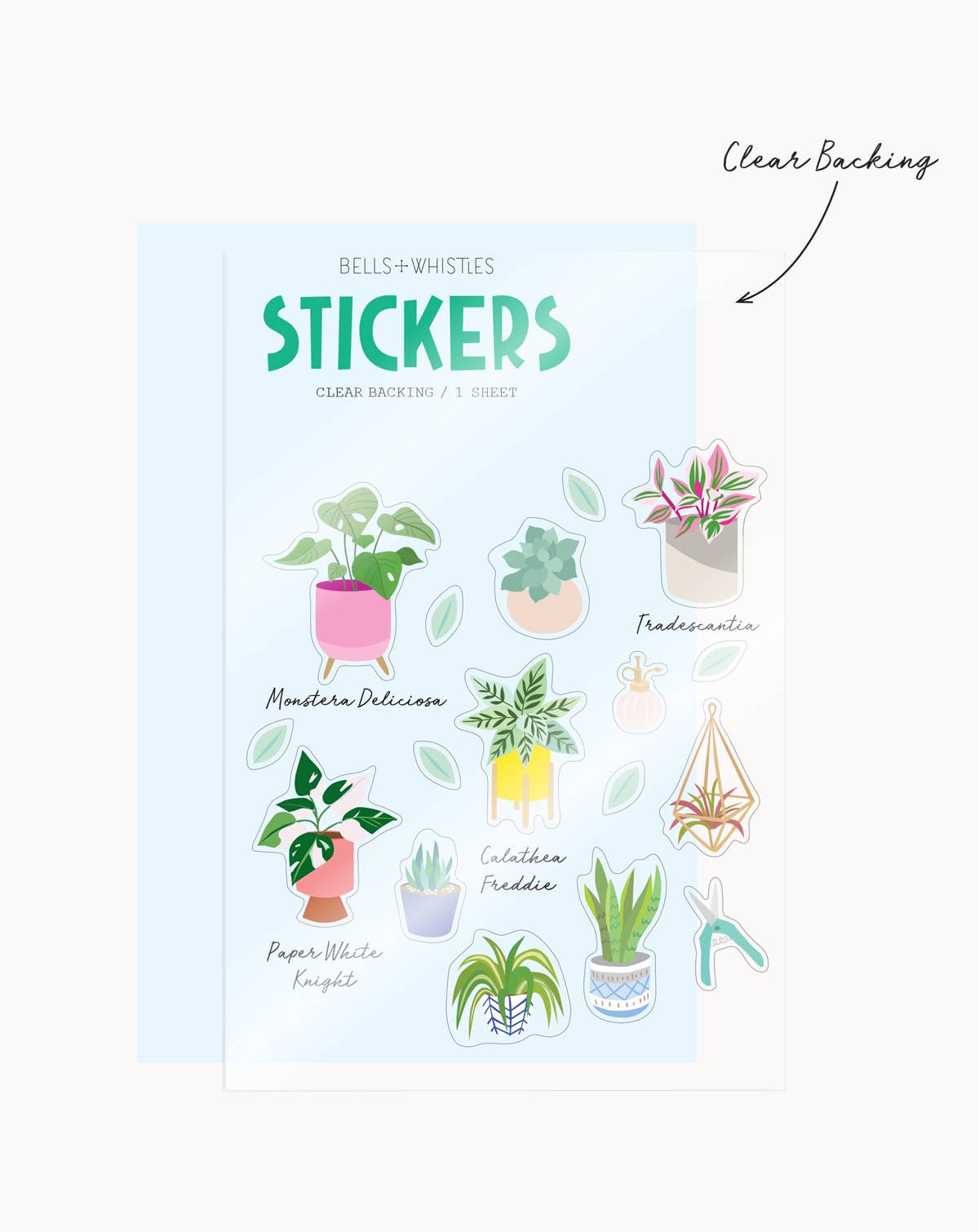 House Plants Clear Stickers Girl of All Work