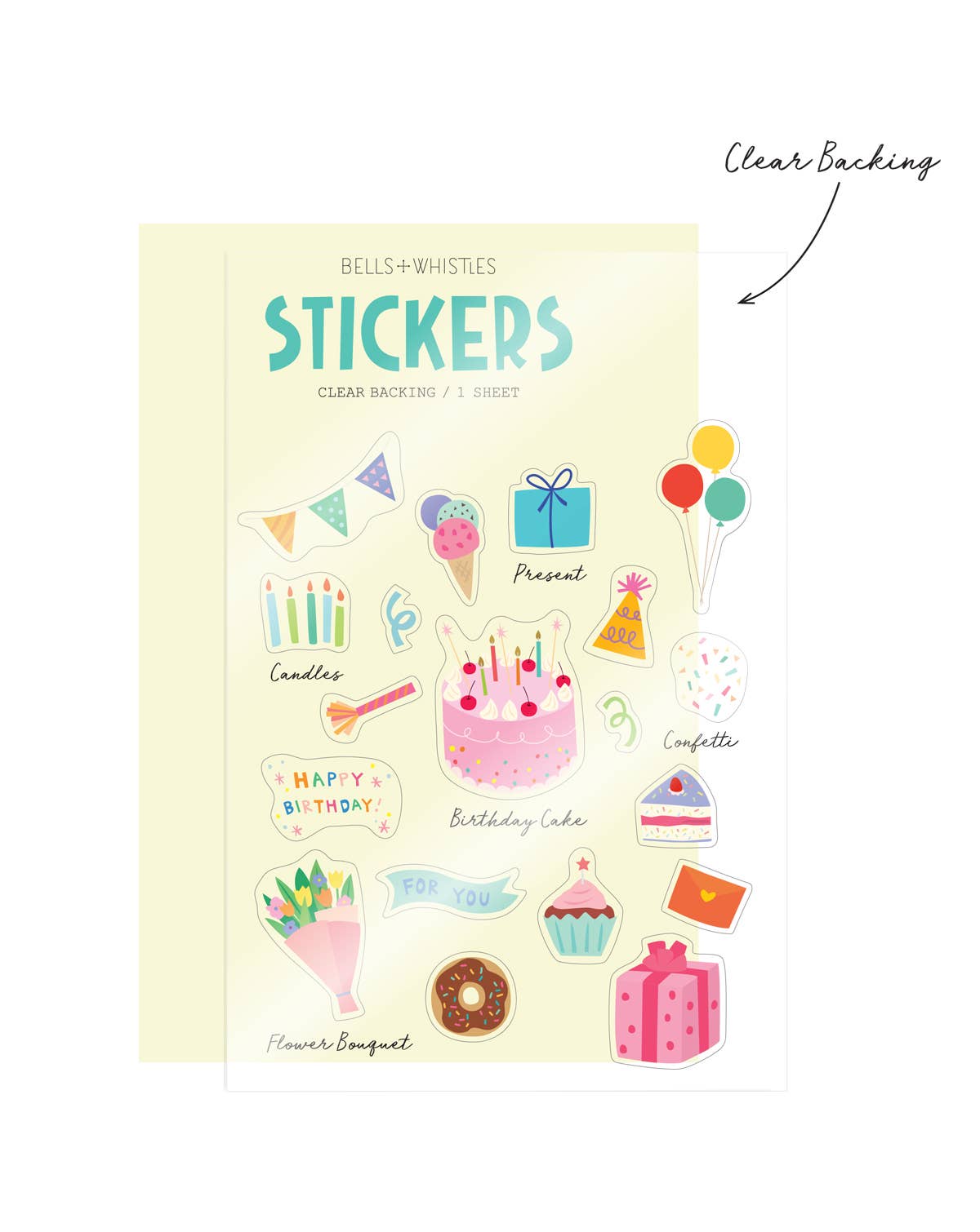 Birthday Party Clear Stickers Girl of All Work