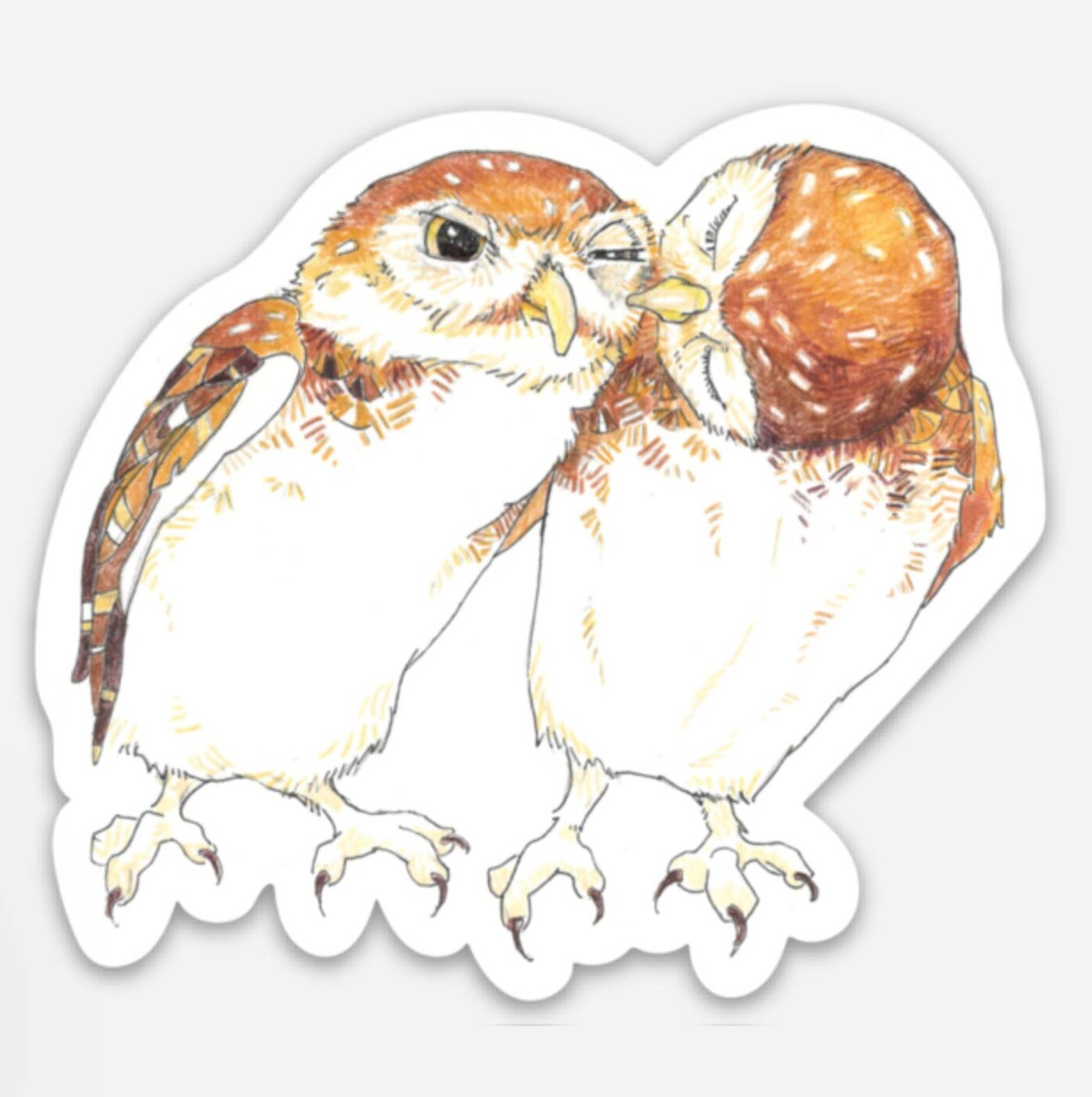 Snuggle owl stickers Underbrush Art