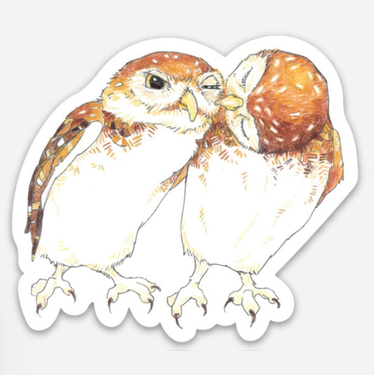 Snuggle owl stickers Underbrush Art