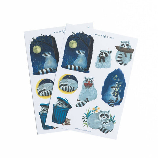 Radiant Raccoon Stickers Archer and Olive