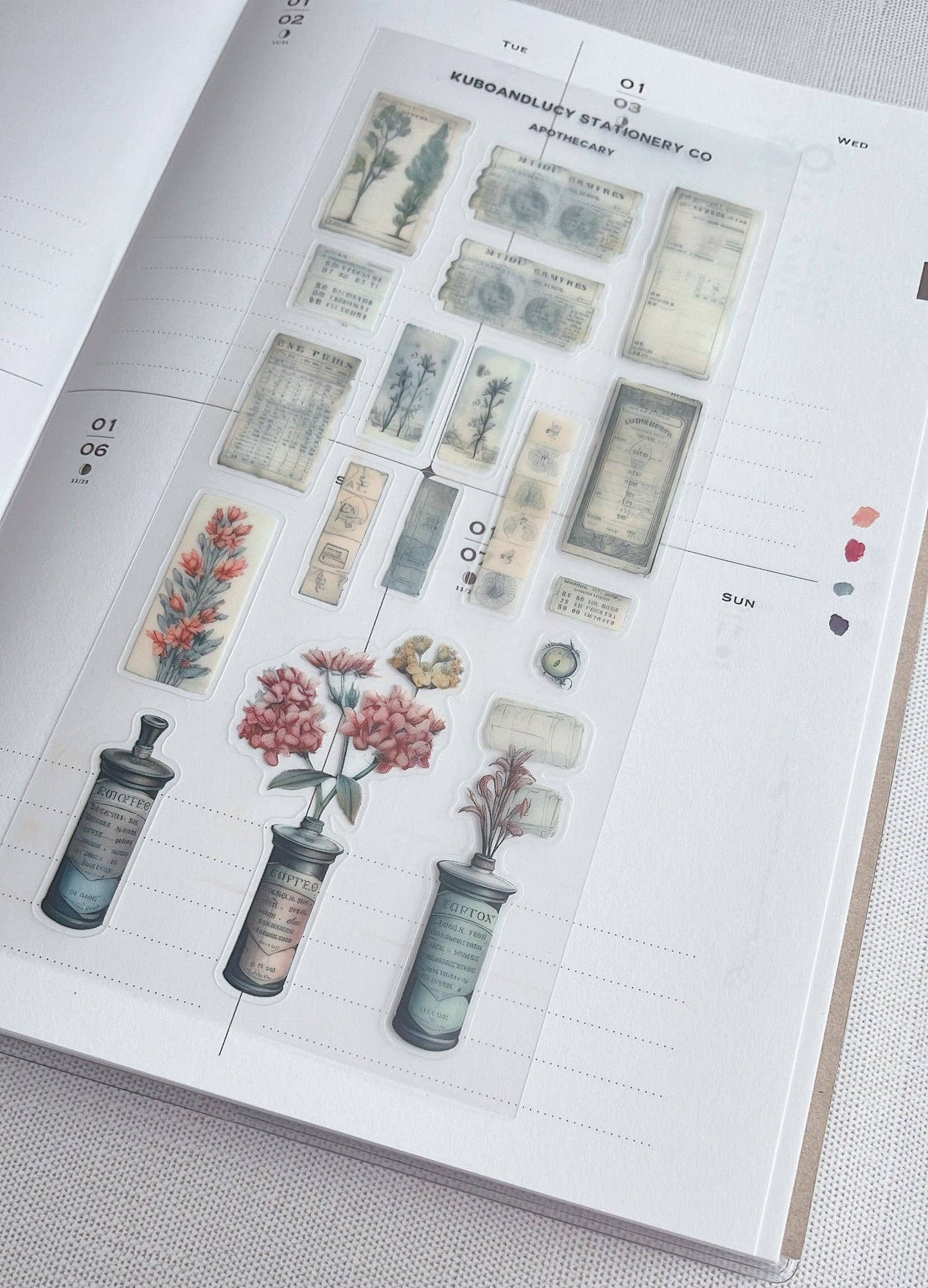 Apothecary PET Sticker Sheet Kuboandlucy Stationery Co