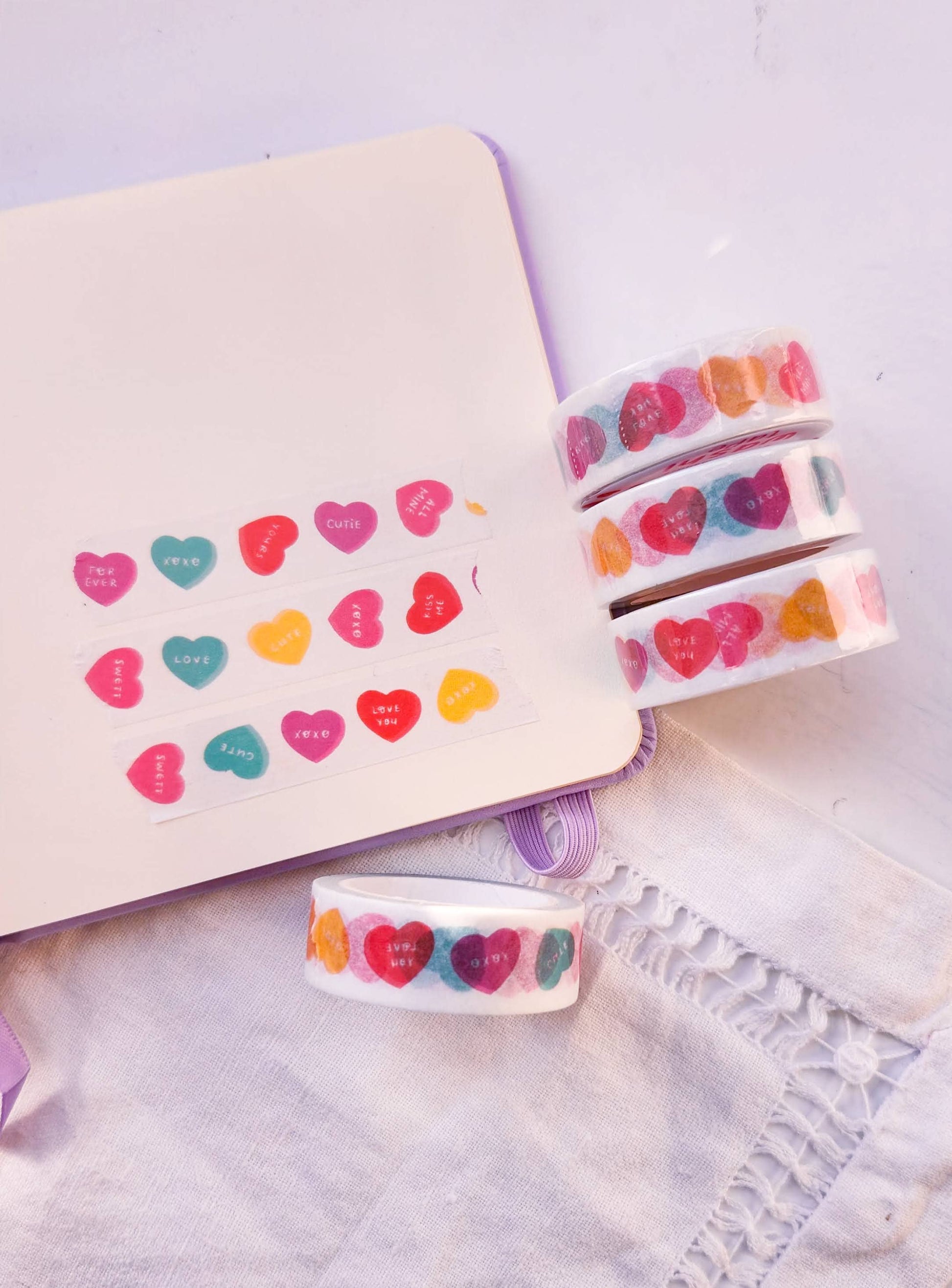 Valentine's Candy Hearts Washi Tape - Hard Candy Stationery Full Bloom and Co.