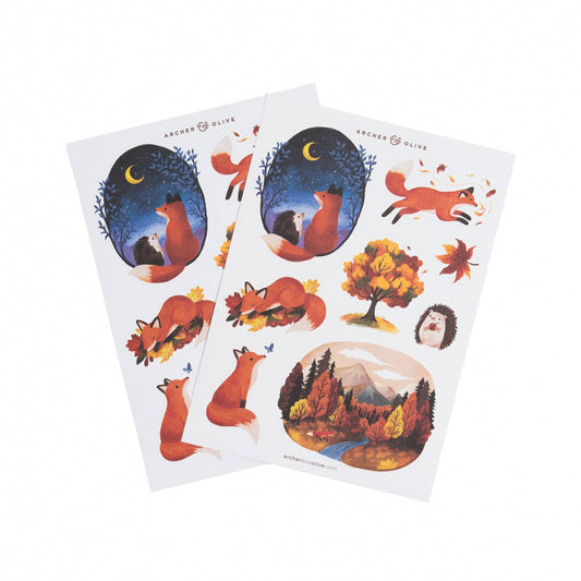 Forest Foxes Sticker Set Archer and Olive