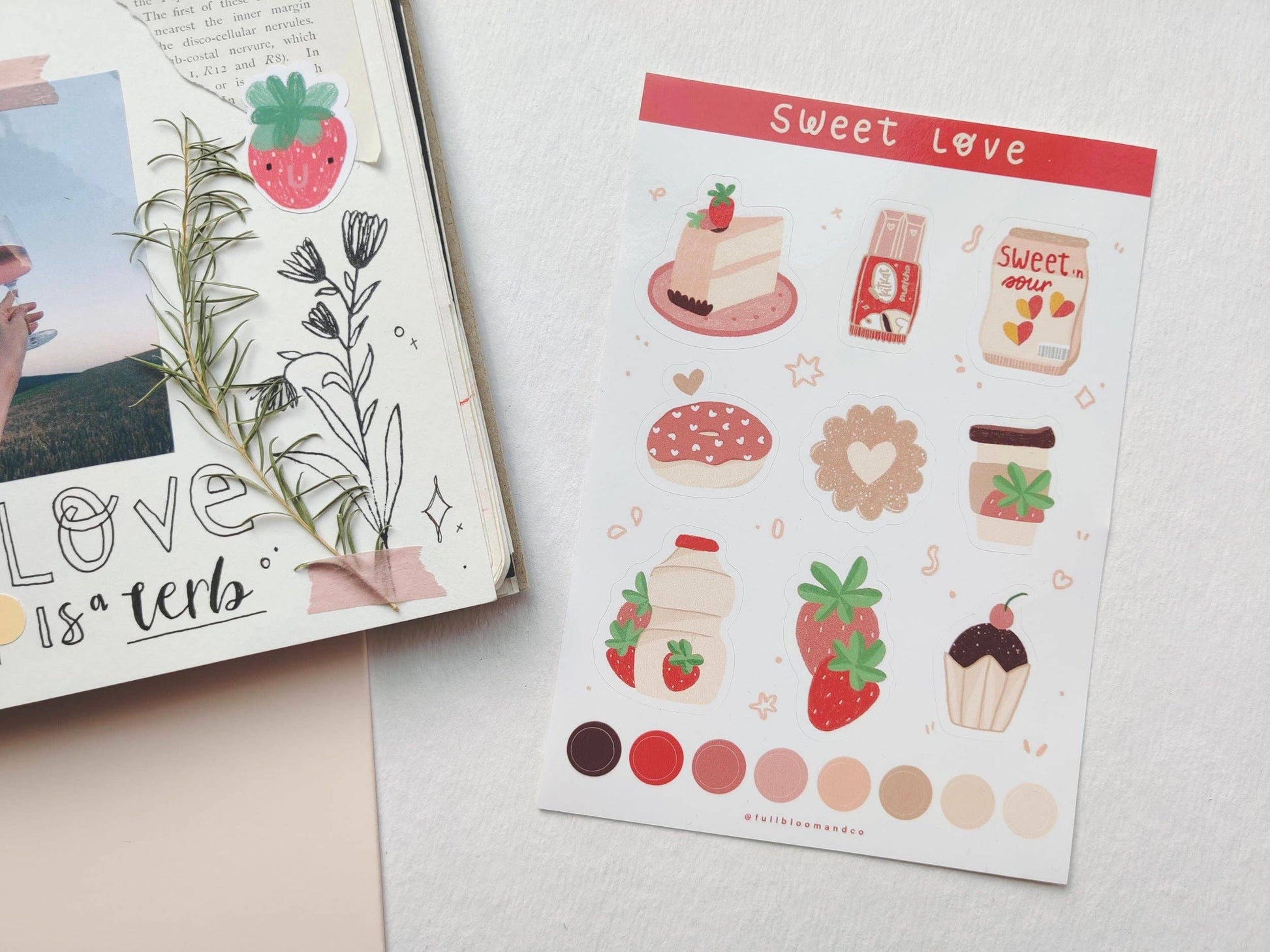 Sweet Love Sticker Sheet Full Bloom and Co.