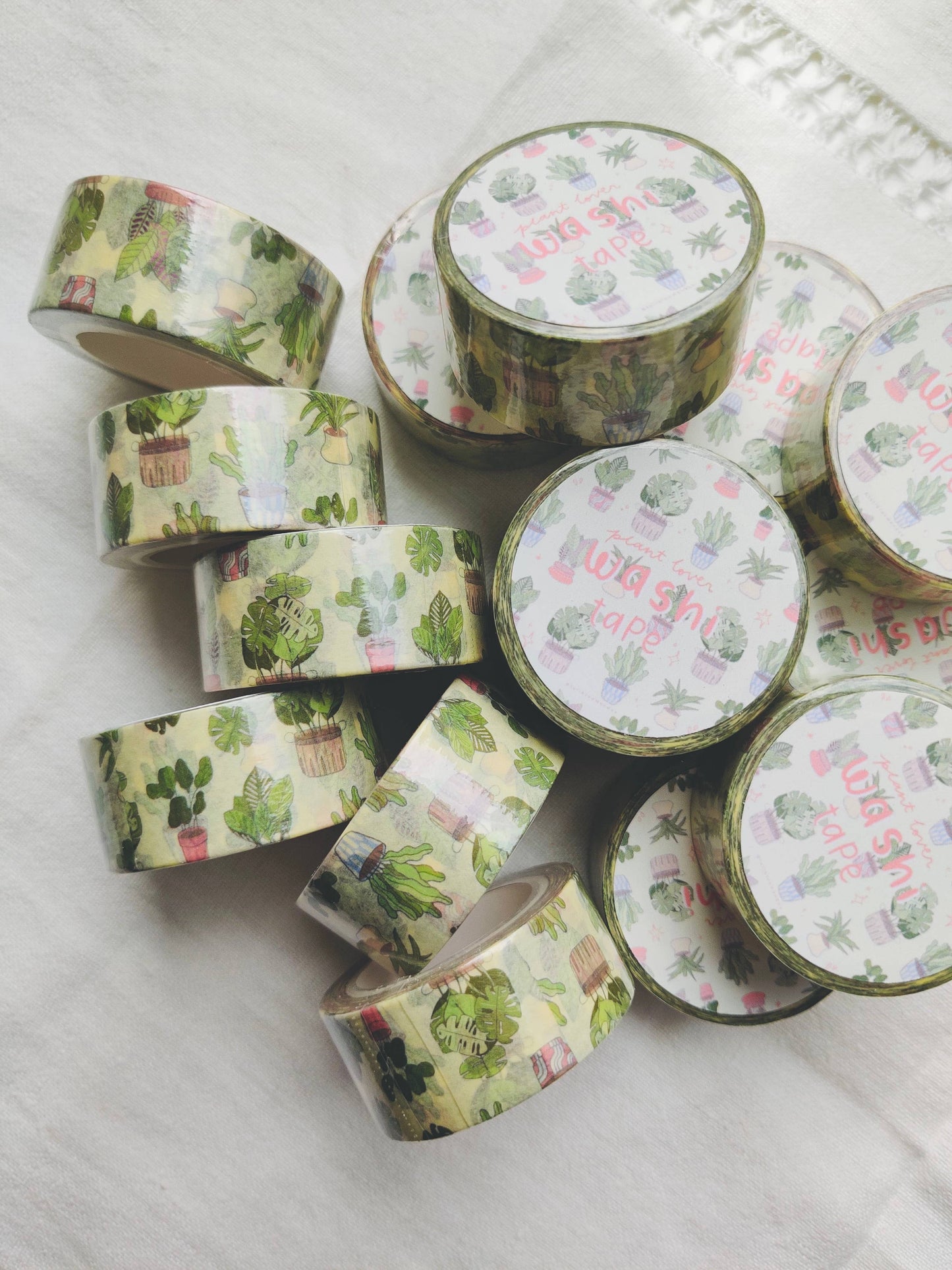 Plant Lover Washi Tape with Plants and Succulents in Pots Full Bloom and Co.