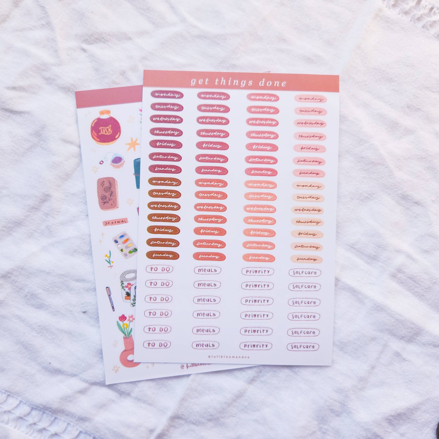 Get Things Done Weekly Planner Sticker Sheet Full Bloom and Co.