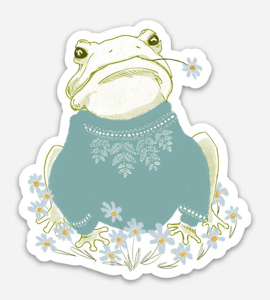 Garden frog sticker Underbrush Art