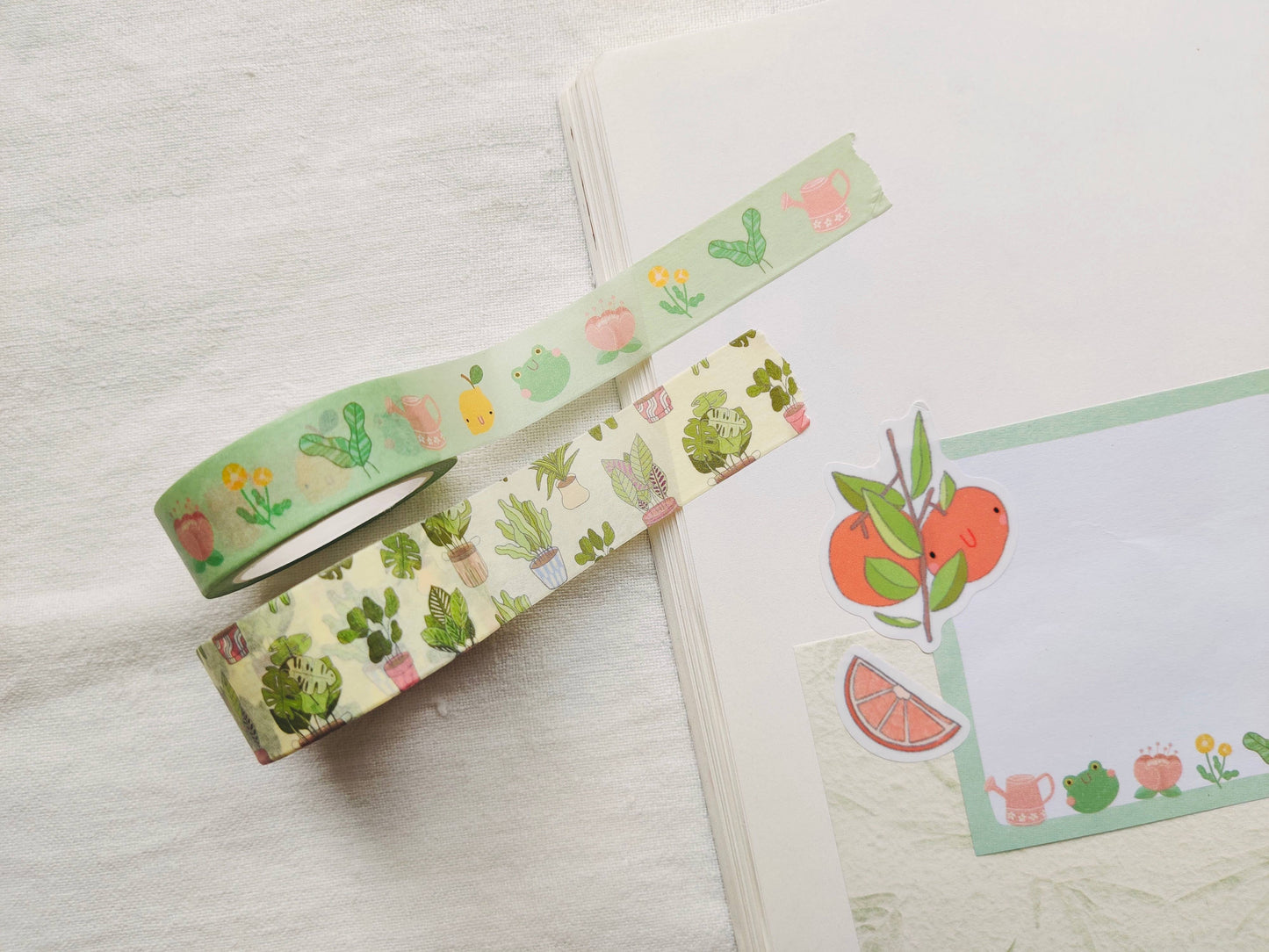 Plant Lover Washi Tape with Plants and Succulents in Pots Full Bloom and Co.