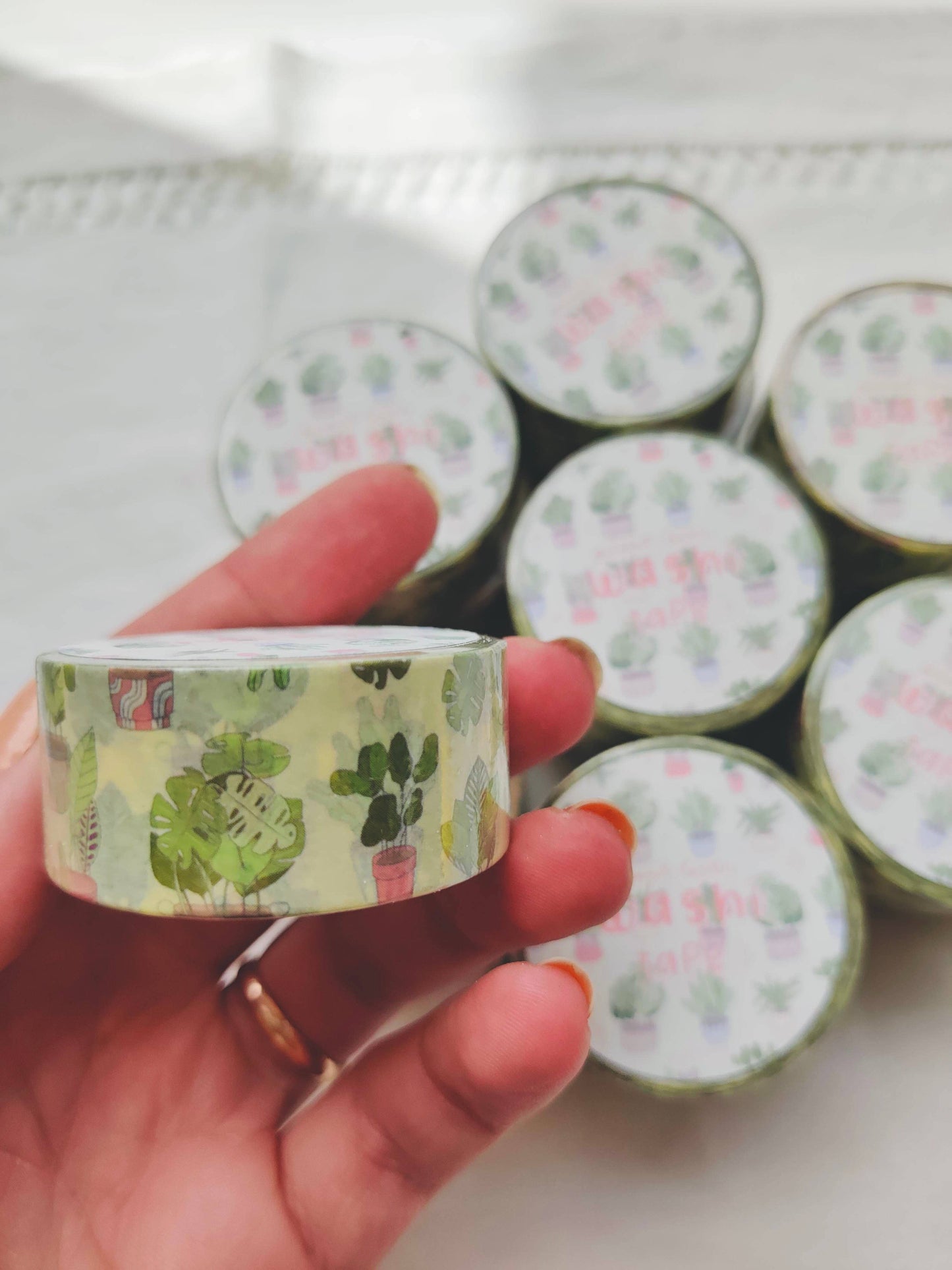 Plant Lover Washi Tape with Plants and Succulents in Pots Full Bloom and Co.