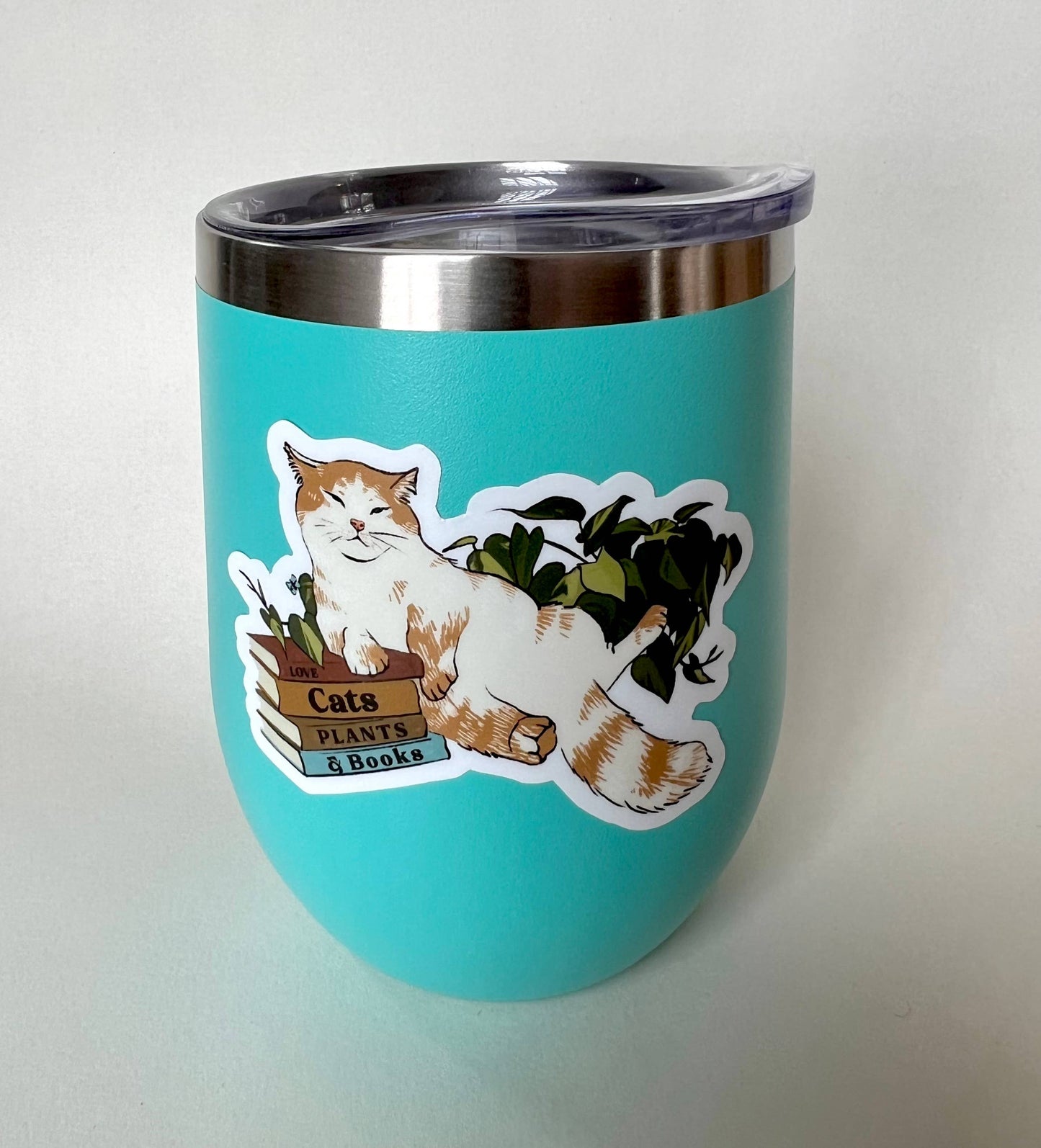 Cats & books sticker Underbrush Art