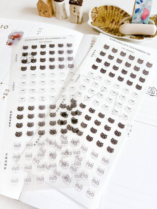 Kuboandlucy Stationery Co | Cat Faces Sticker Sheet Kuboandlucy Stationery Co