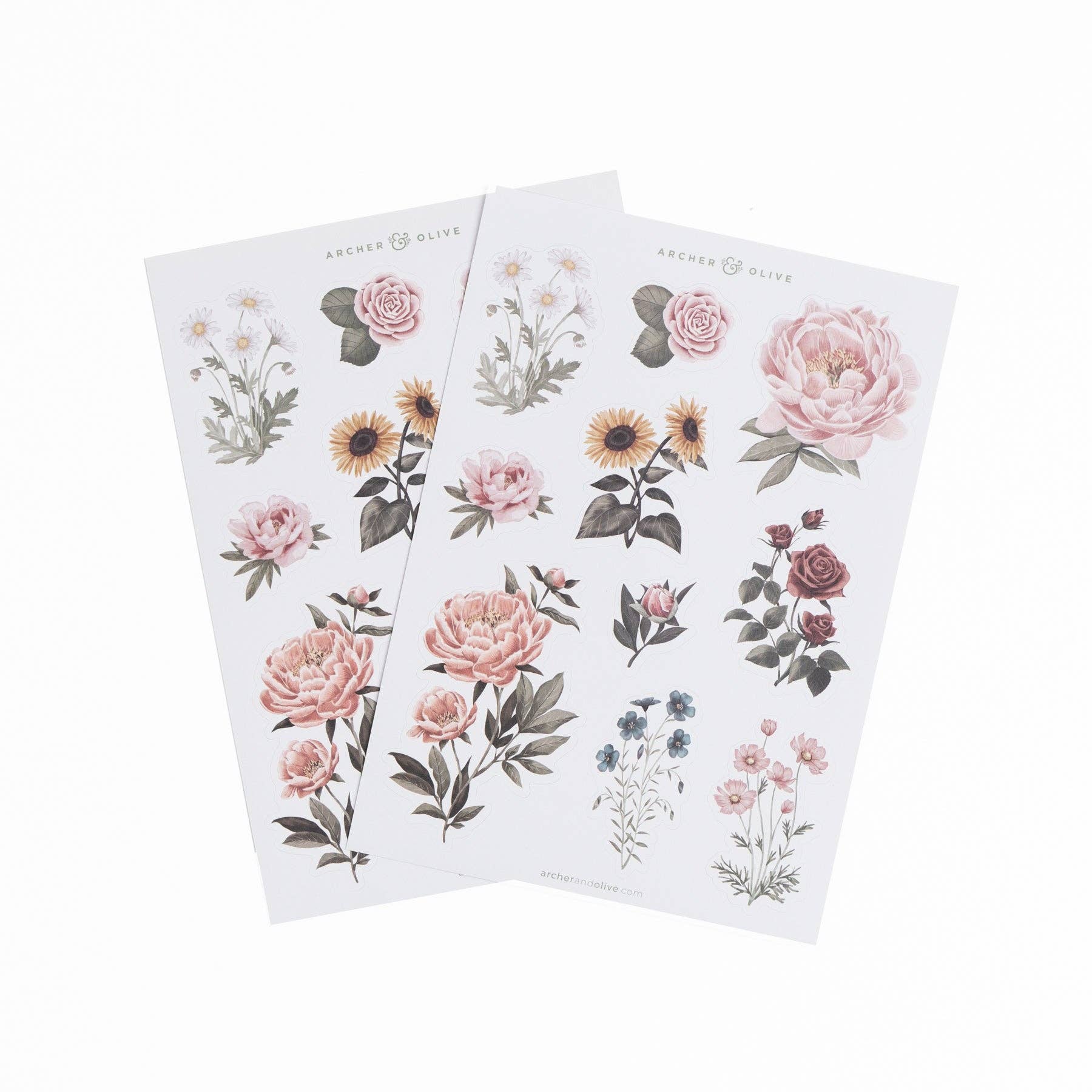 Antique Floral Sticker Set Archer and Olive