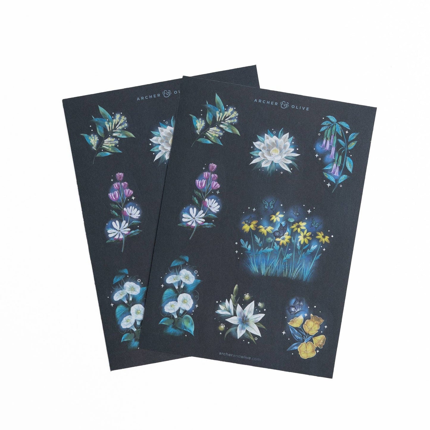Midnight Floral Stickers Archer and Olive