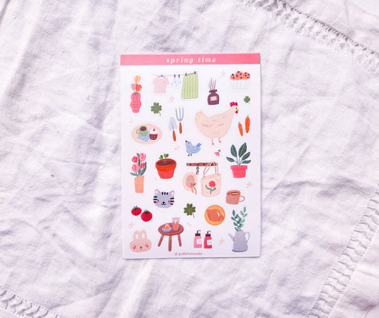 Cottagecore Spring Time Sticker Sheet Full Bloom and Co.