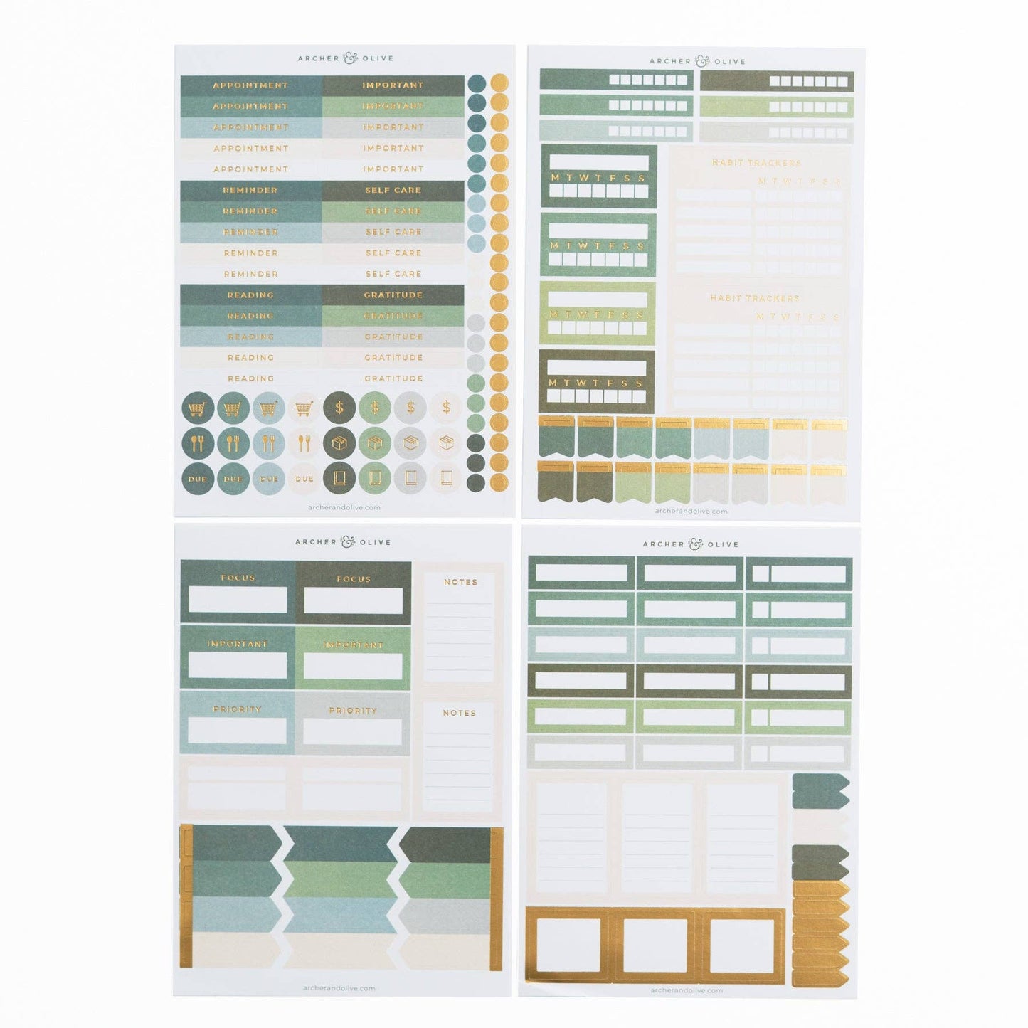 Soft Nature Planning Sticker Set Archer and Olive