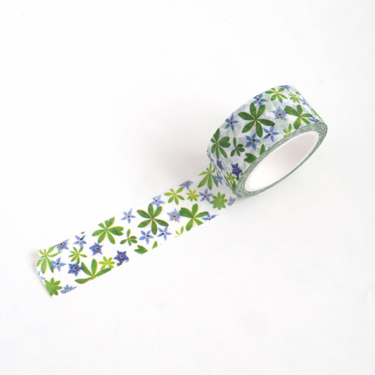 Washi Tape -  Blue borage flowers Bottle Branch