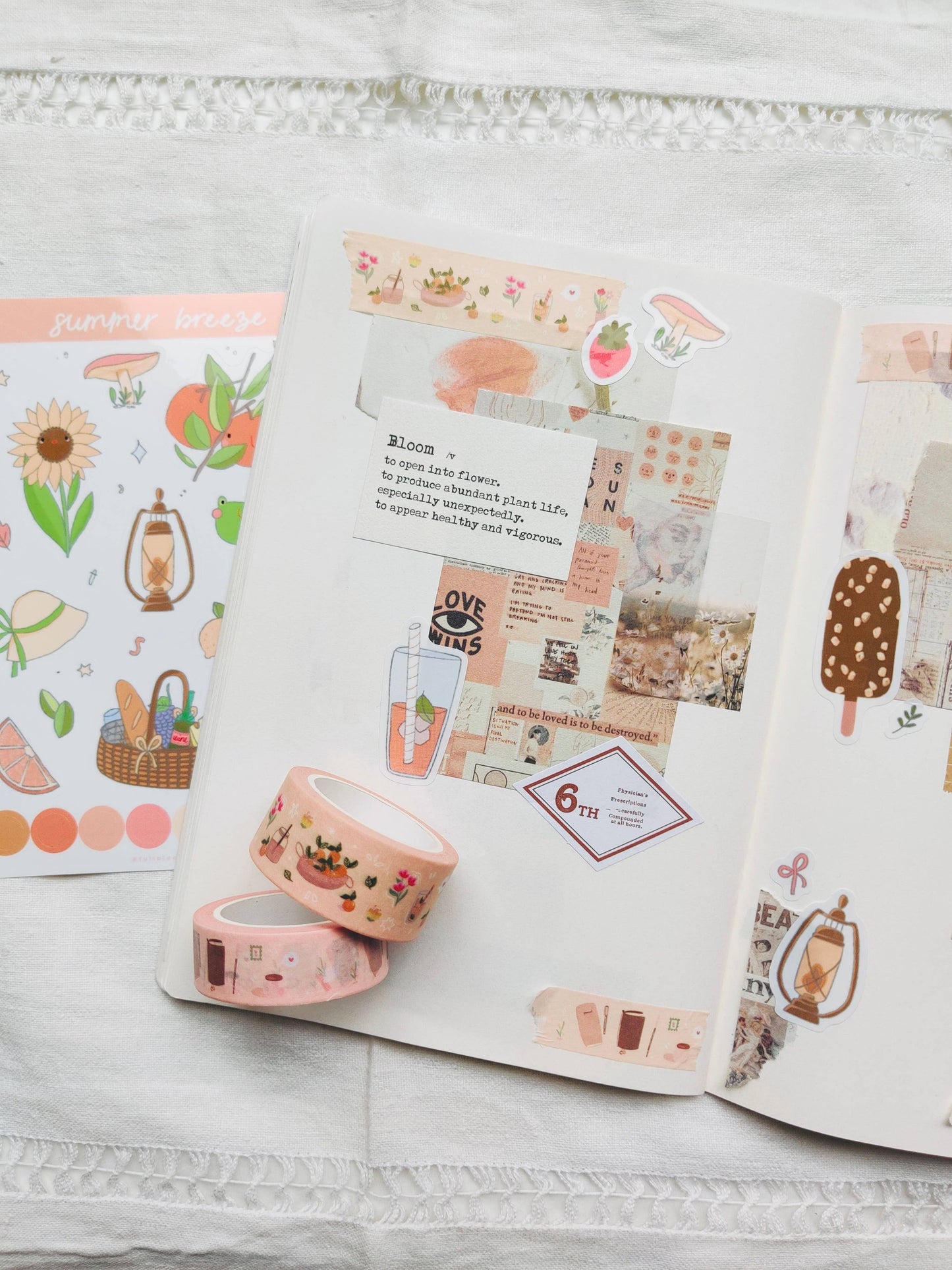 Citrus Washi Tape with Orange Juice & Flowers Full Bloom and Co.
