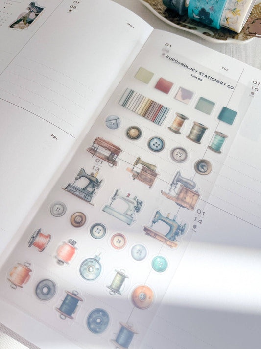 Tailor PET Sticker Sheet Kuboandlucy Stationery Co