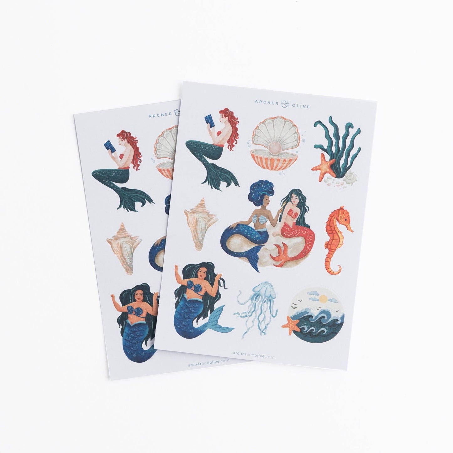 Vintage Mermaid Stickers Archer and Olive