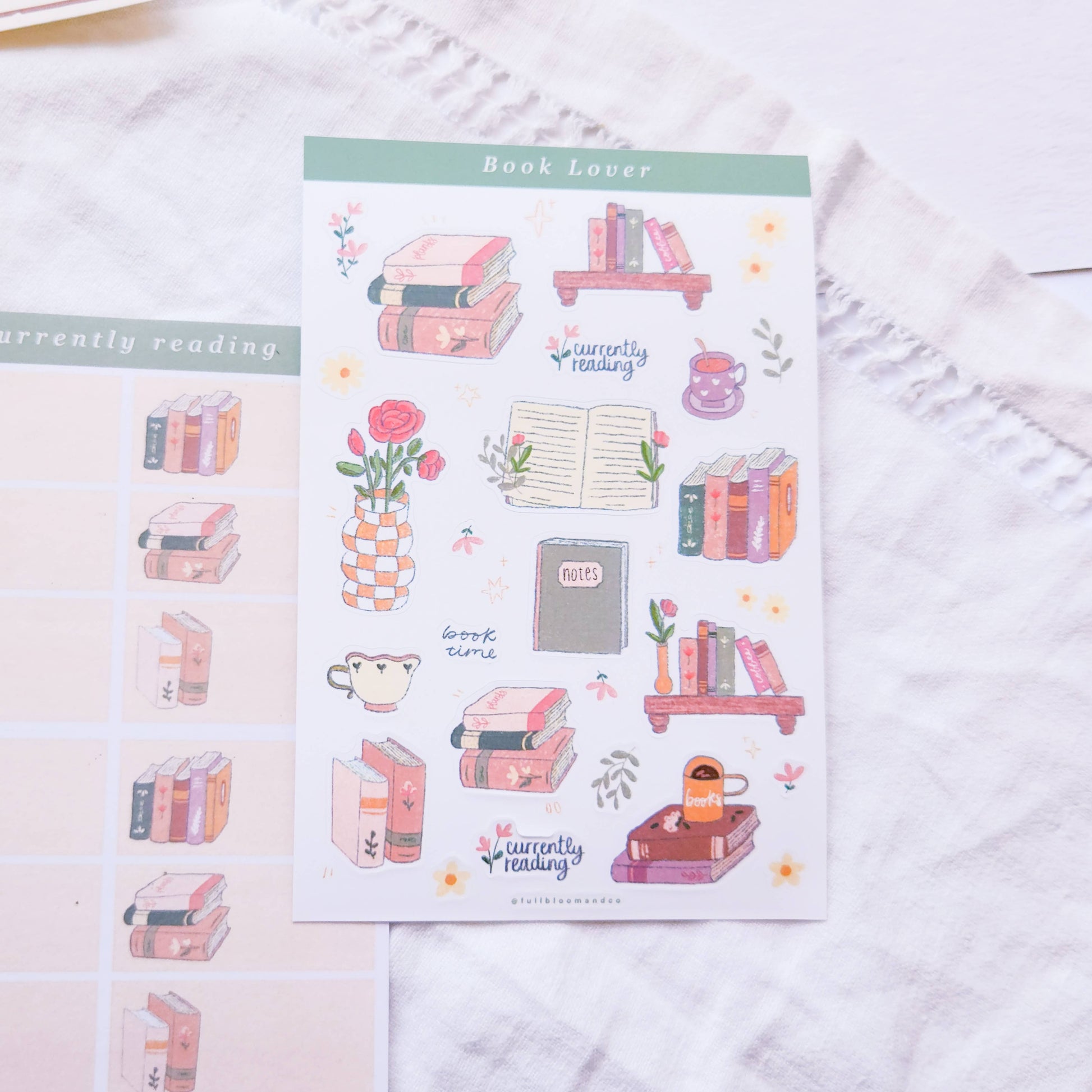 Book Lovers Reading Sticker Sheet Full Bloom and Co.