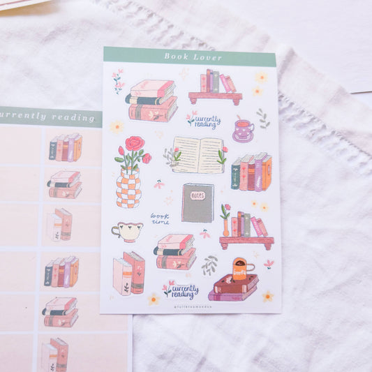 Book Lovers Reading Sticker Sheet Full Bloom and Co.