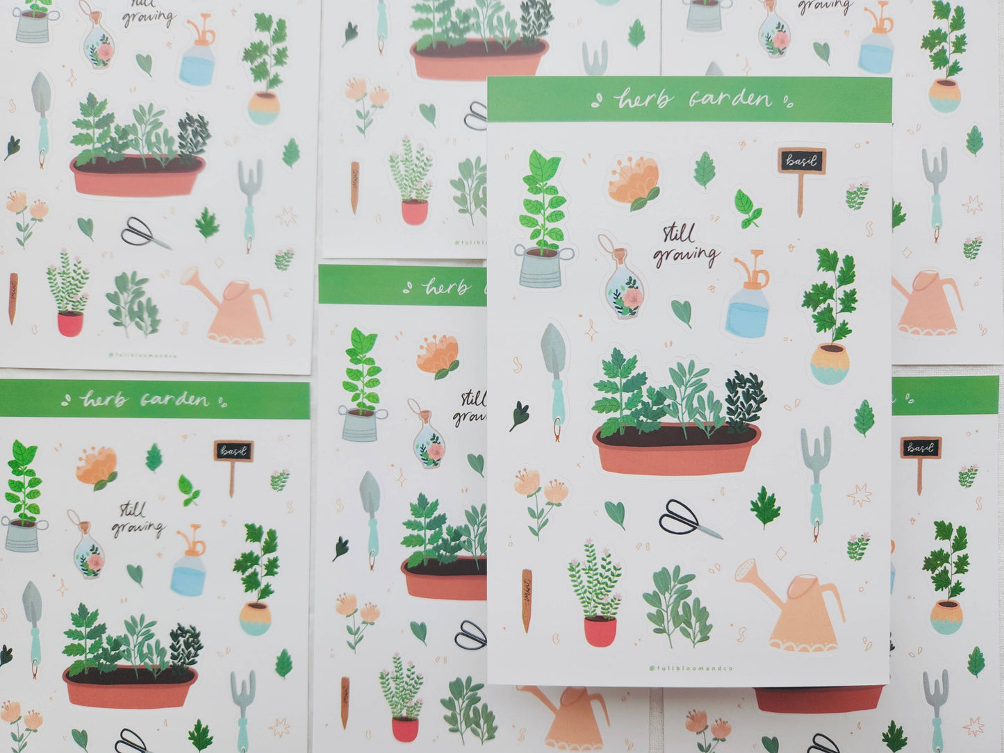 Herbs and Spices Sticker Sheet - Gardening Theme Full Bloom and Co.