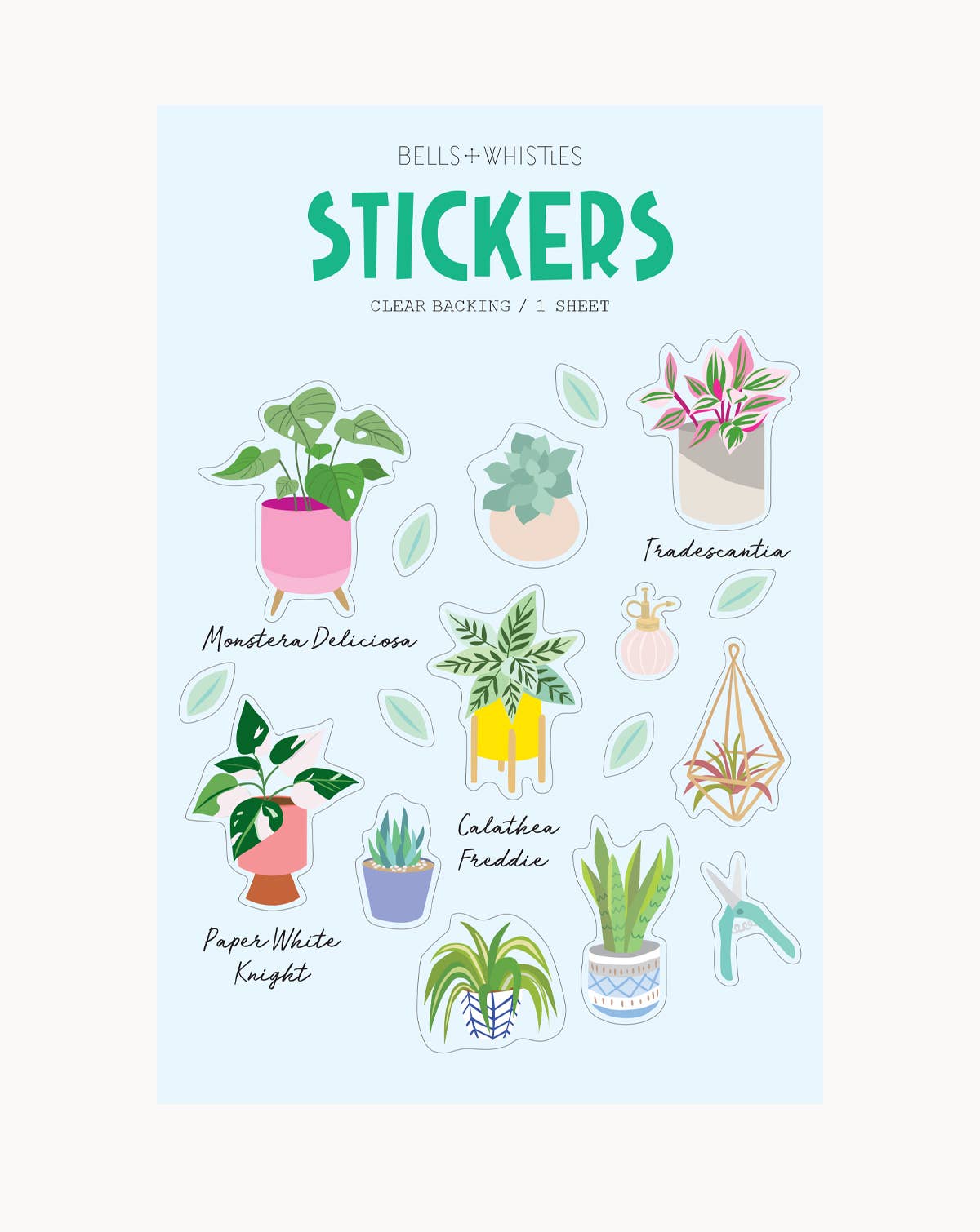 House Plants Clear Stickers Girl of All Work