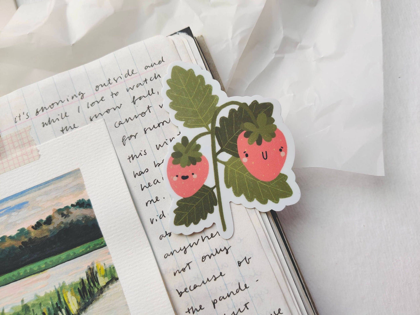 Strawberry Friends Die Cut Sticker Full Bloom and Co.