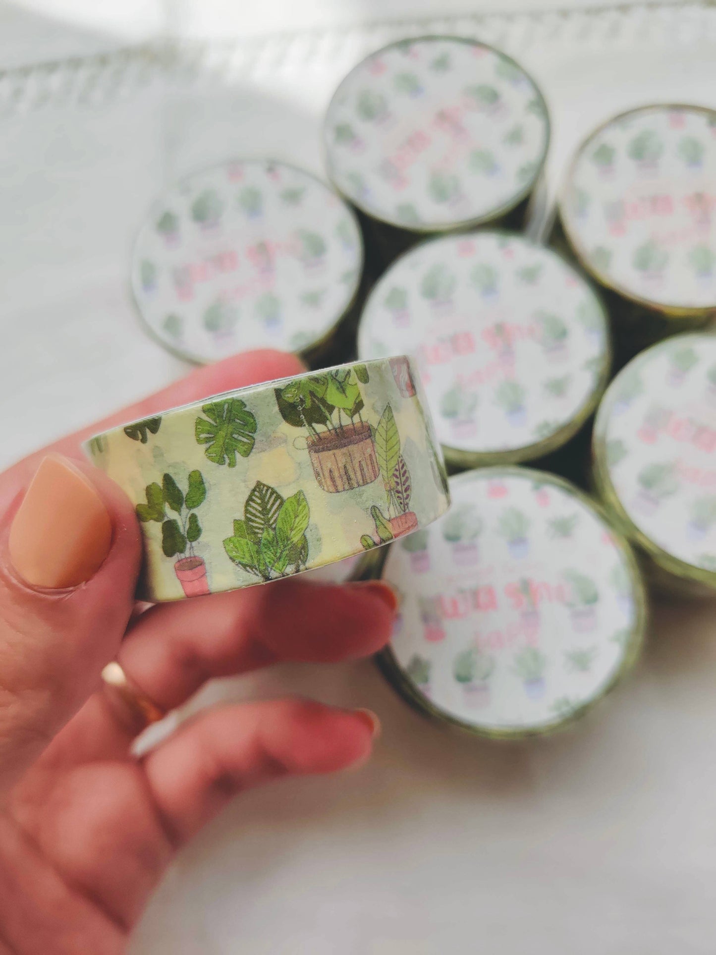 Plant Lover Washi Tape with Plants and Succulents in Pots Full Bloom and Co.