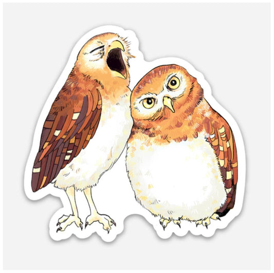 Singing owl stickers Underbrush Art