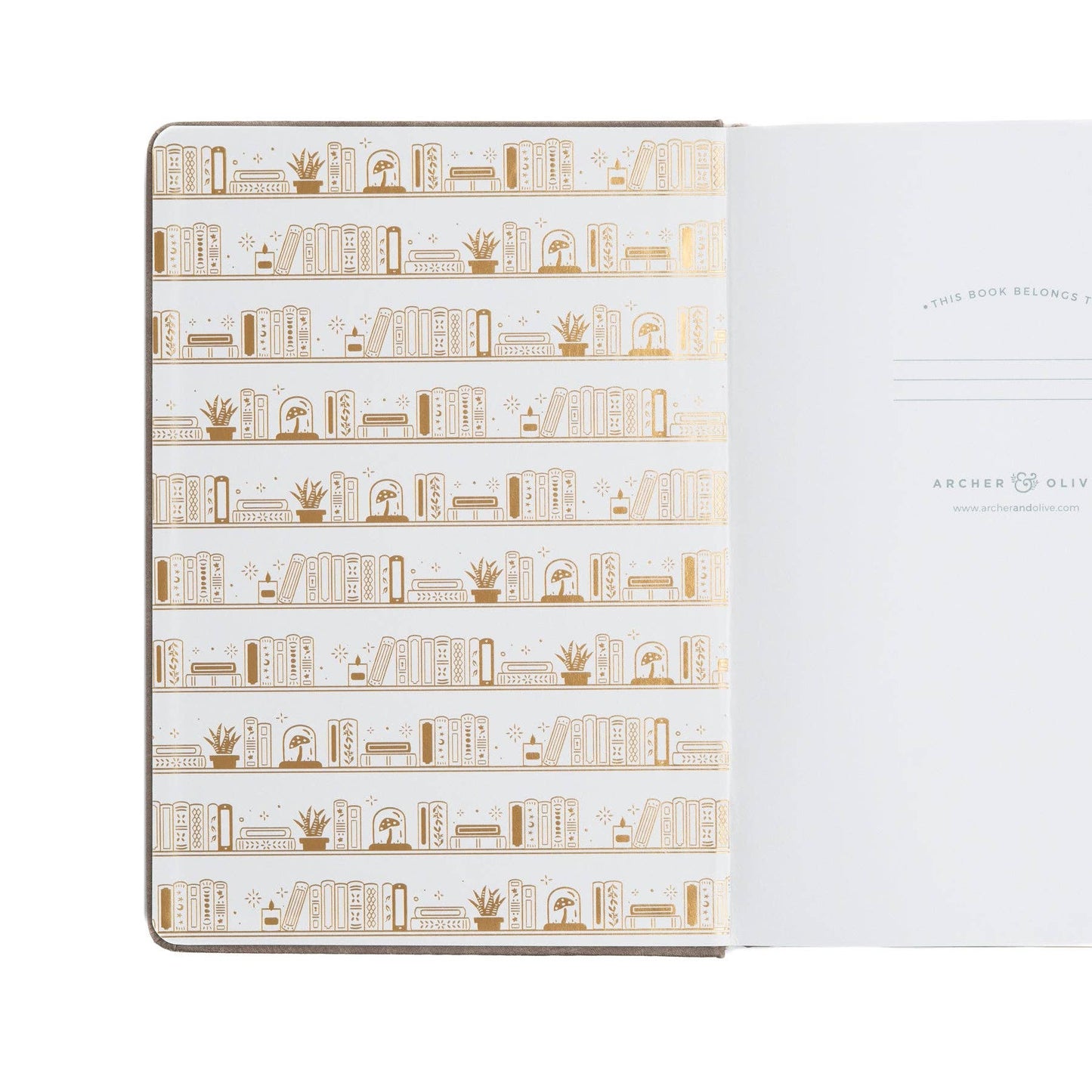 A5 Blank Notebook: Bookshelf Archer and Olive