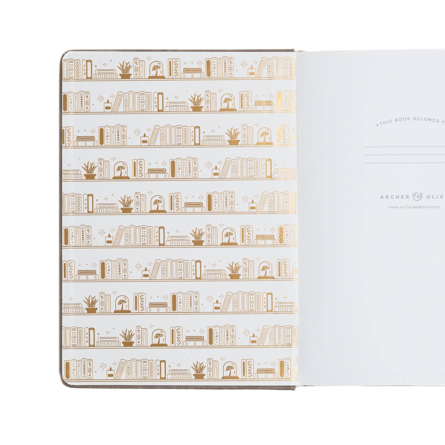 A5 Blank Notebook: Bookshelf Archer and Olive