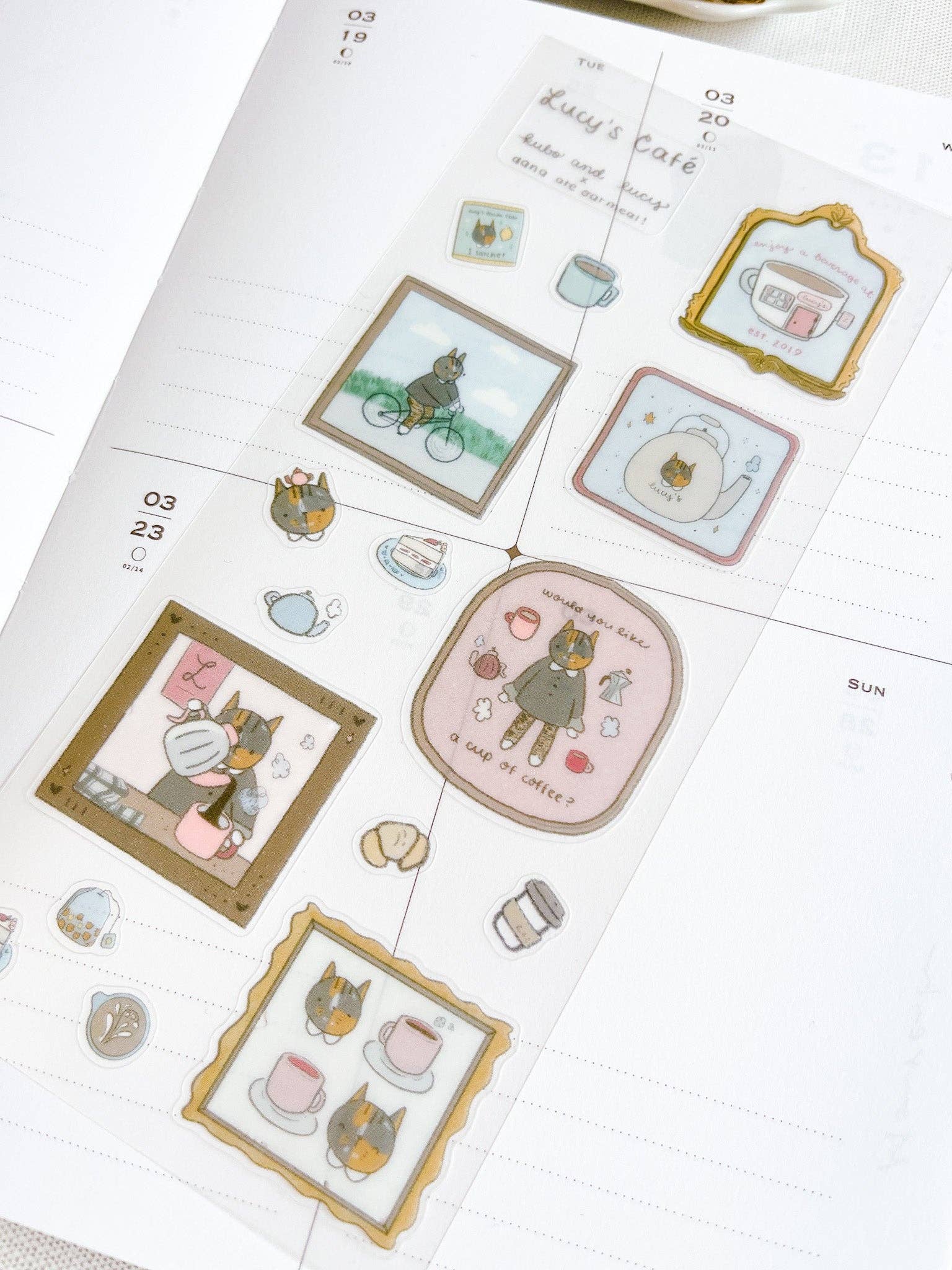 Kuboandlucy x Dana Ate Oatmeal Lucy's Cafe Sticker Sheet Kuboandlucy Stationery Co