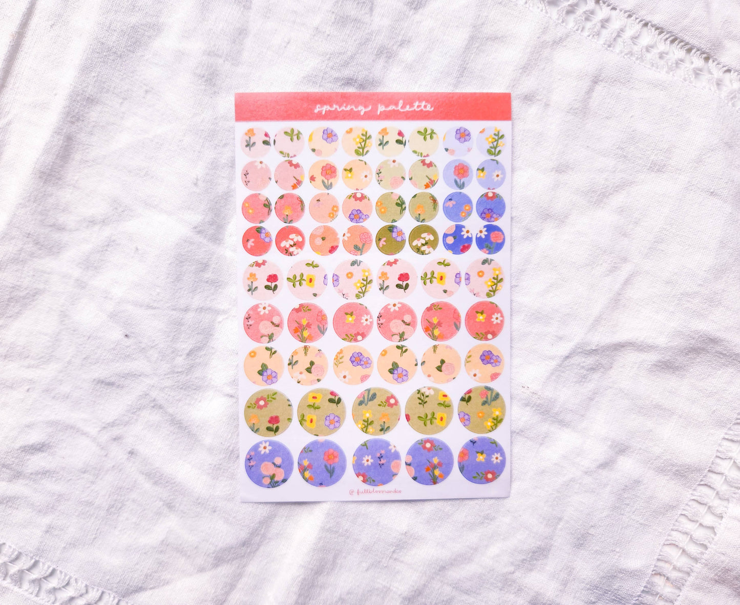 Spring Palette Sticker Sheet - Rounds Full Bloom and Co.