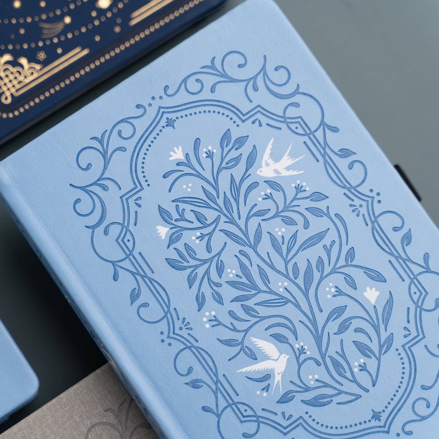 Songbird In Blue Dot Grid Notebook Archer and Olive