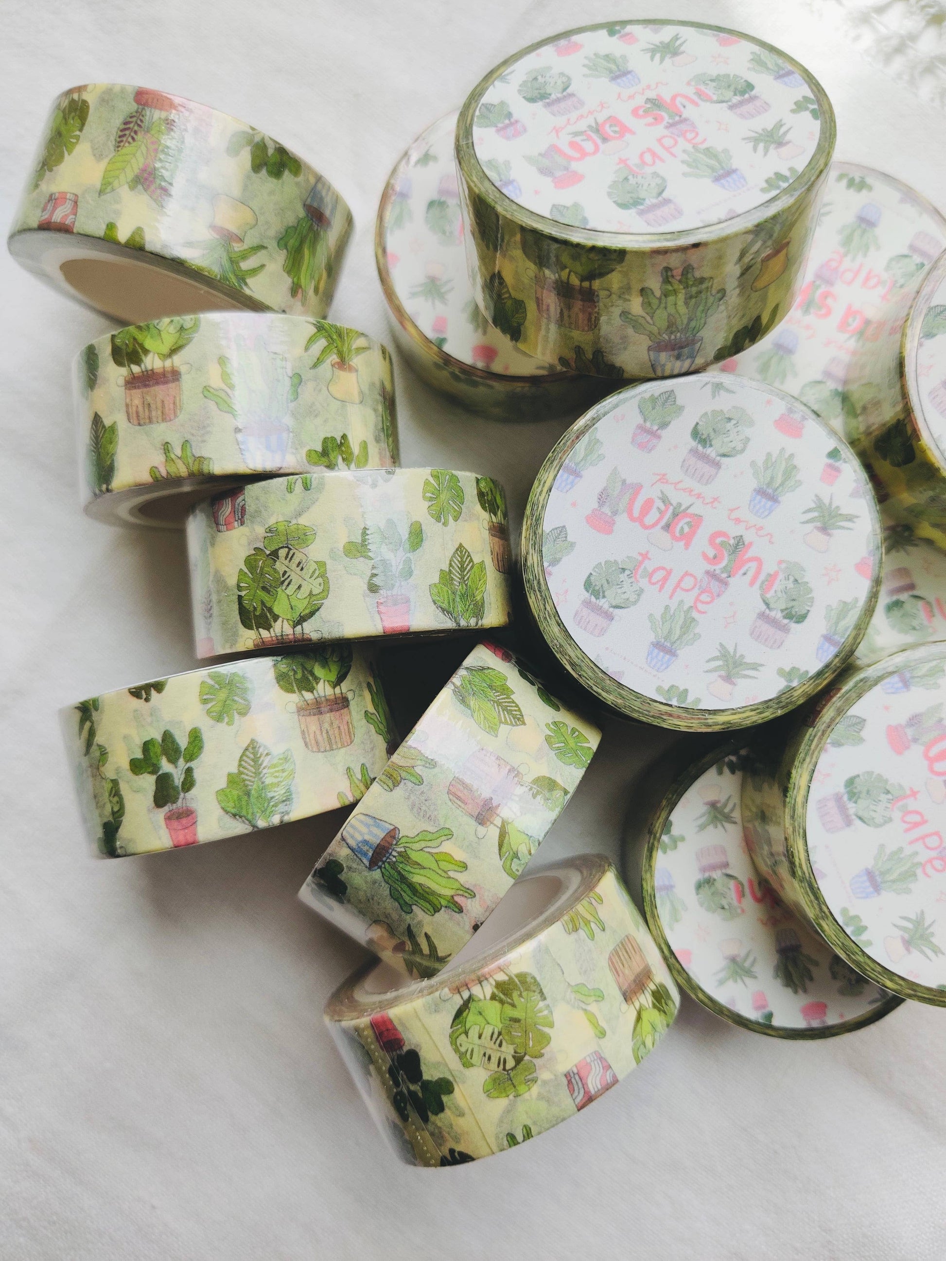 Plant Lover Washi Tape with Plants and Succulents in Pots Full Bloom and Co.