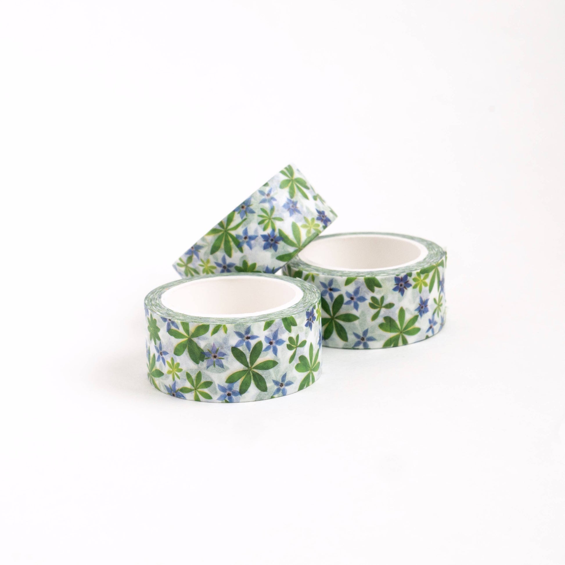Washi Tape -  Blue borage flowers Bottle Branch