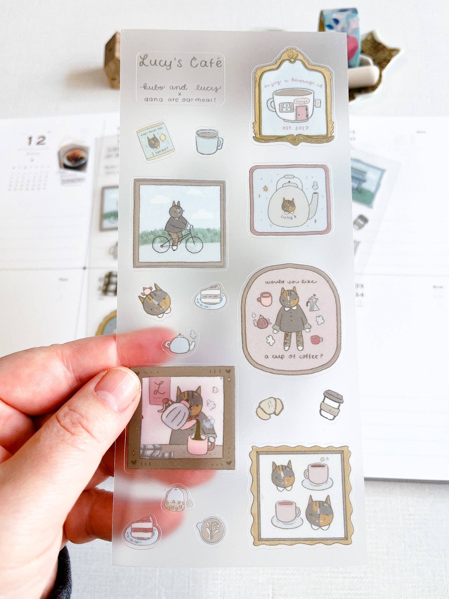 Kuboandlucy x Dana Ate Oatmeal Lucy's Cafe Sticker Sheet Kuboandlucy Stationery Co