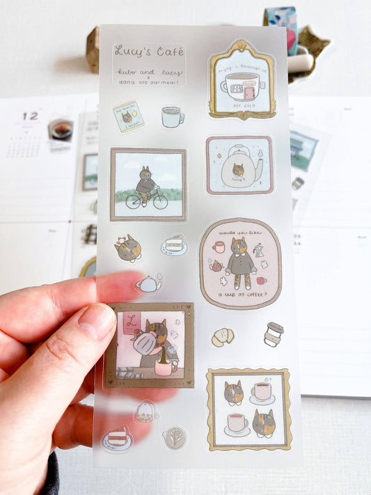 Kuboandlucy x Dana Ate Oatmeal Lucy's Cafe Sticker Sheet Kuboandlucy Stationery Co
