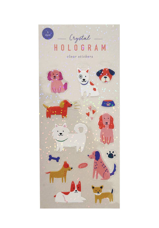 Dogs Crystal Hologram Clear Stickers Girl of All Work
