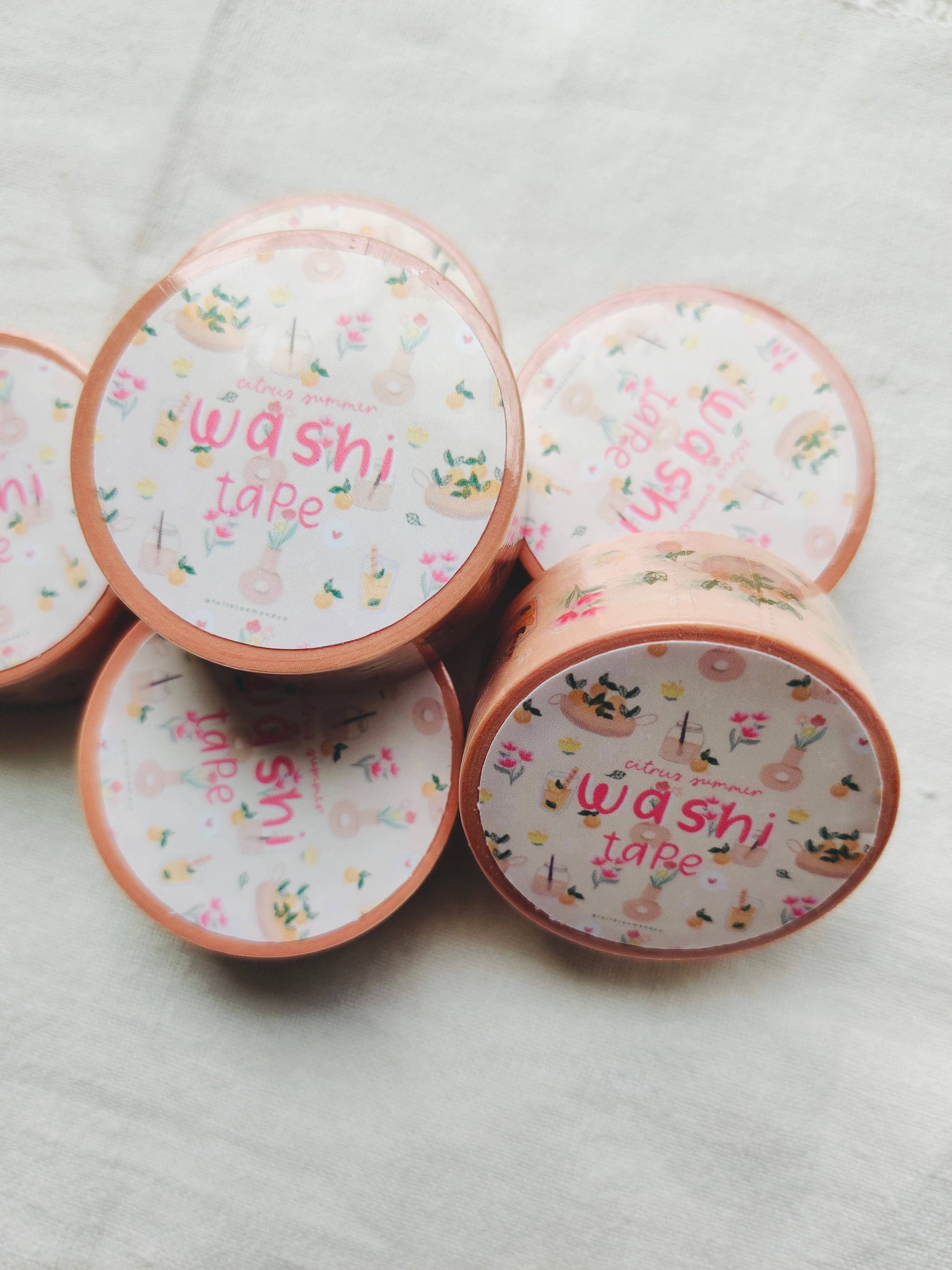 Citrus Washi Tape with Orange Juice & Flowers Full Bloom and Co.