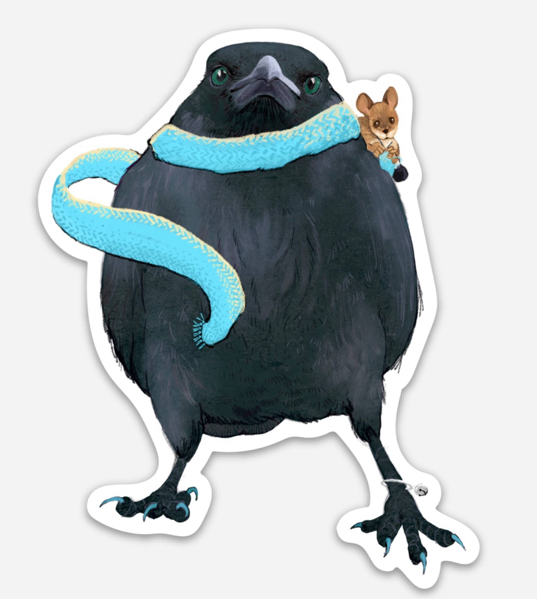 Raven mouse sticker Underbrush Art